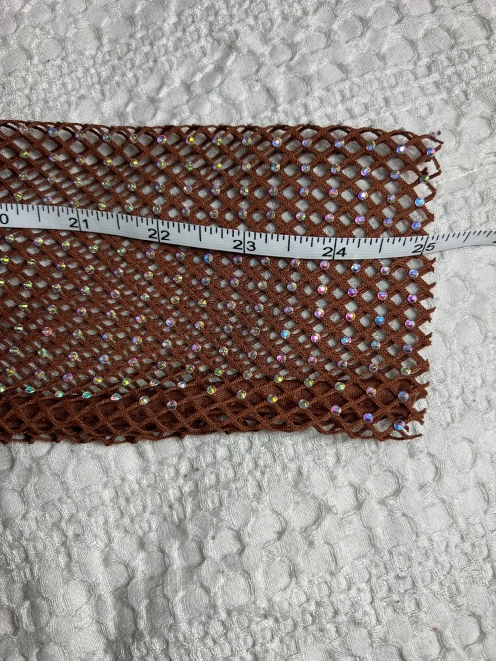 House of Harlow 1960 Brown Mesh Long Sleeve Rhinestone Top size M - Picture 5 of 6